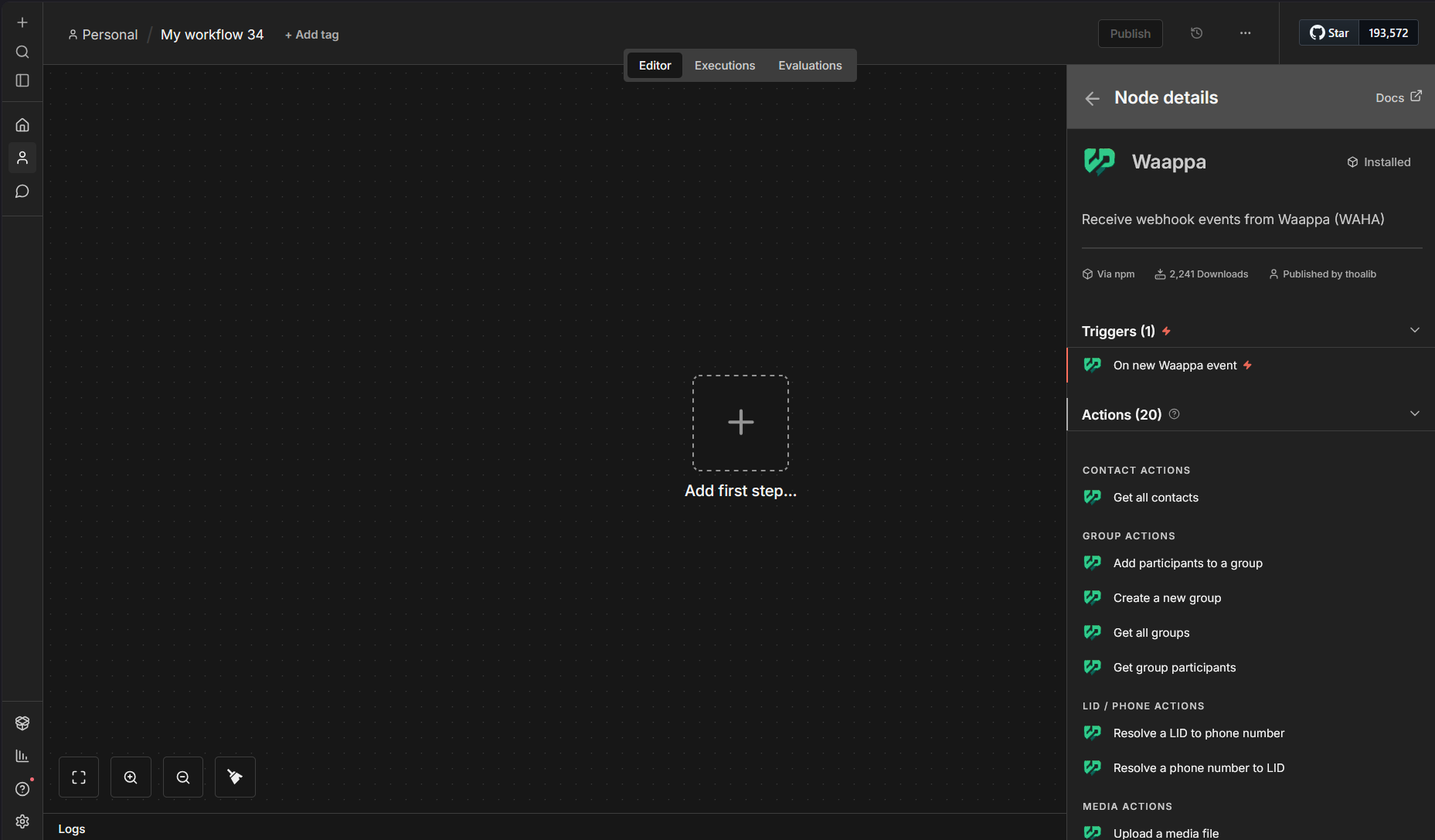 Waappa nodes available in n8n