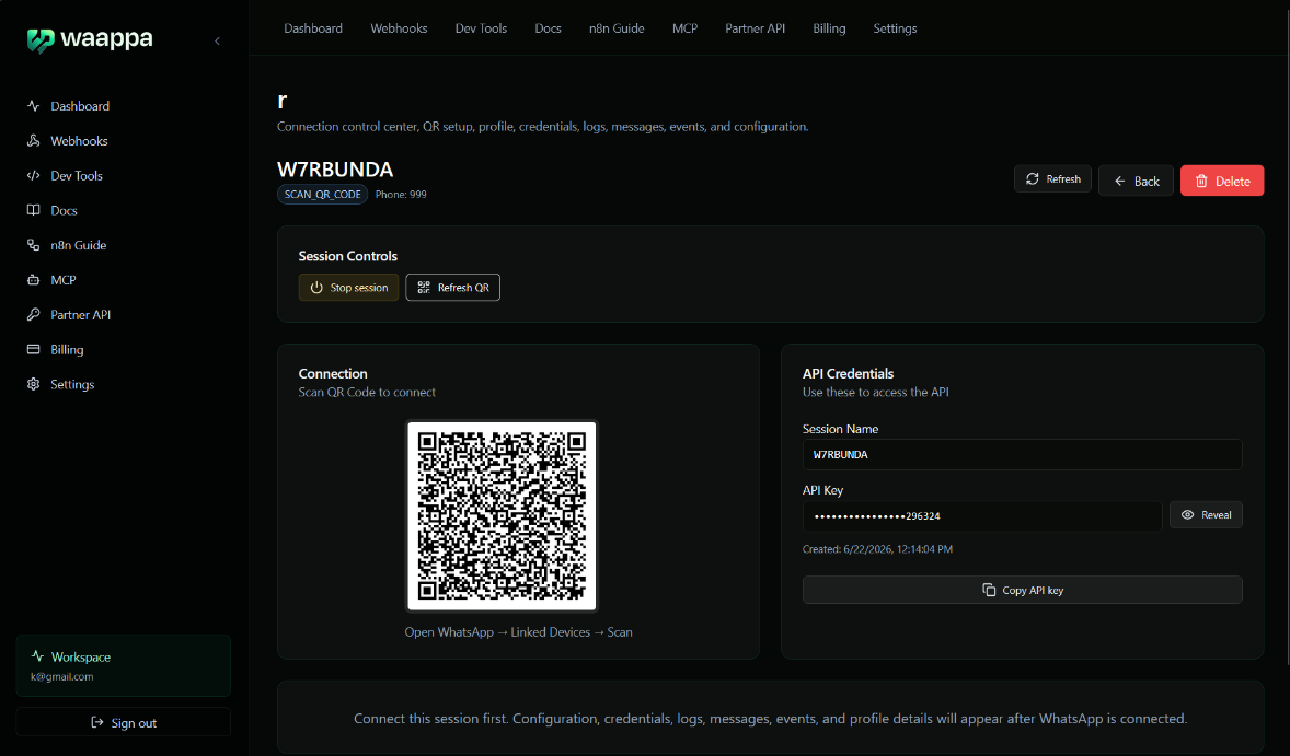 Waappa QR code for WhatsApp linked device